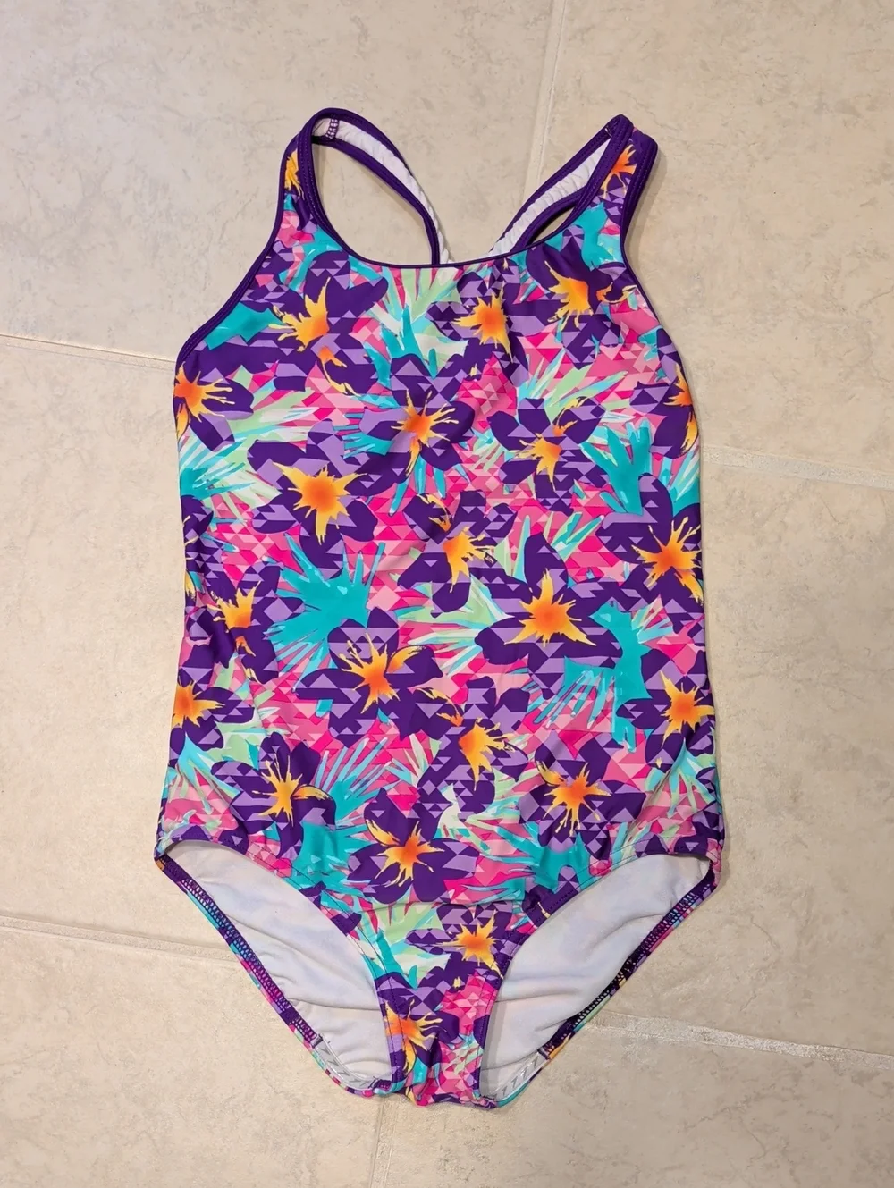 Speedo Girls Floral One Piece Swimsuit